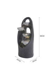Garden Sanctuary Muti-Tier Solar Powered Cascading Garden Water Fountain in Grey - thumbnail 6