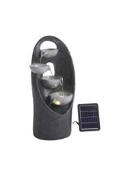 Garden Sanctuary Muti-Tier Solar Powered Cascading Garden Water Fountain in Grey - thumbnail 5