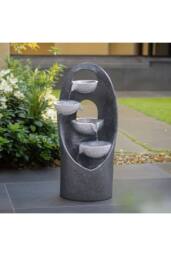 Garden Sanctuary Muti-Tier Solar Powered Cascading Garden Water Fountain in Grey - thumbnail 2