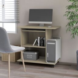 Berkfield Home Computer Desk Sonoma Oak 80x50x75 cm Engineered Wood in Brown - Size: 80 x 50 x 75 cm