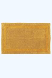 Homescapes Luxury Extra Large Bath Mat Reversible 1600GSM 100% Cotton, 70 x 120cm in Mustard - Size: 70 x 120 cm