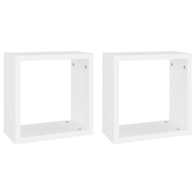 Berkfield Home Wall Cube Shelves 2 pcs White 30x15x30 cm - Size: 30 x 15 x 30 cm - image 1