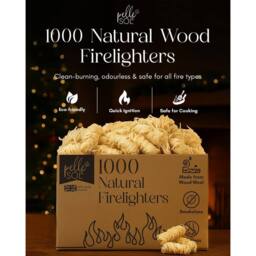 Pelle & Sol 1000 Pack Natural Firelighters Long Burning for Wood Burners - thumbnail 2