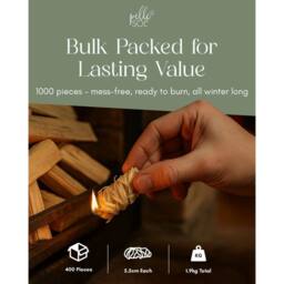 Pelle & Sol 1000 Pack Natural Firelighters Long Burning for Wood Burners - thumbnail 5