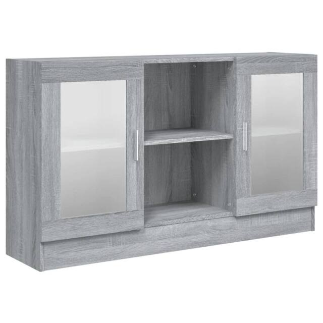 Berkfield Home Vitrine Cabinet Grey Sonoma 120x30.5x70 cm Engineered Wood - image 1