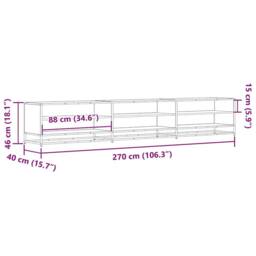 Berkfield Home TV Cabinet Grey Sonoma 270x40x46 cm Engineered Wood - Size: 270 x 40 x 46 cm - thumbnail 9