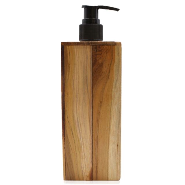 KDMD Natural Teakwood Soap Dispenser - Square in Brown - image 1