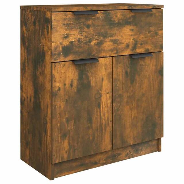 Berkfield Home Sideboard Smoked Oak 60x30x70 cm Engineered Wood in Brown - Size: 60 x 30 x 70 cm - image 1