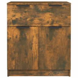 Berkfield Home Sideboard Smoked Oak 60x30x70 cm Engineered Wood in Brown - Size: 60 x 30 x 70 cm - thumbnail 5