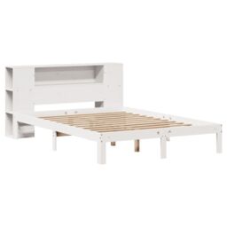 Berkfield Home Bookcase Bed without Mattress White 160x200cm Solid Wood Pine - Size: 160x200 cm - thumbnail 3