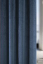 Enhanced Living 100% Blackout Luxury Supersoft Velvet Thermal Tape Top Curtains for Living Room & Bedrooms in Blue - Size: 117 cm width x 137 cm drop - thumbnail 3