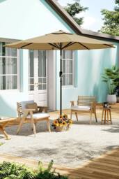 H&O Direct Outdoor 3m Traditional Garden Parasol（Base not included） in Khaki - thumbnail 2