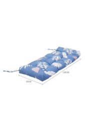 Garden Sanctuary 130cm W x 50cm D Blue Waterproof Sunproof Bench Cushion with Leaf Print - Size: 130 cm W x 50 cm D - thumbnail 2