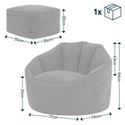 icon Boucle Sirena Accent Chair & Footstool Bundle in Olive - thumbnail 3