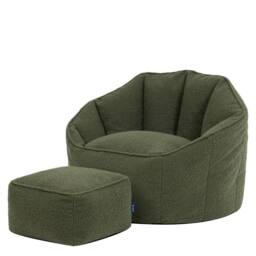 icon Boucle Sirena Accent Chair & Footstool Bundle in Olive - thumbnail 5