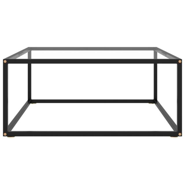Berkfield Home Coffee Table Black with Tempered Glass 80x80x35 cm - Size: 80 x 80 x 35 cm - image 1