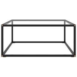Berkfield Home Coffee Table Black with Tempered Glass 80x80x35 cm - Size: 80 x 80 x 35 cm - thumbnail 1
