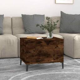 Berkfield Home Decorative Coffee Table Smoked Oak 60x44.5x45 cm Engineered Wood in Brown - thumbnail 1