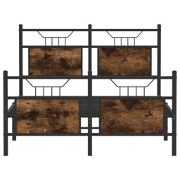 Berkfield Home Bed Frame without Mattress Smoked Oak 120x200 cm Engineered Wood in Brown - Size: Small Double - thumbnail 6