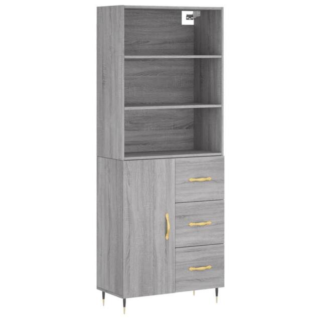 Berkfield Home Highboard Grey Sonoma 69.5x34x180 cm Engineered Wood - image 1