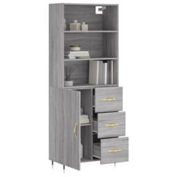 Berkfield Home Highboard Grey Sonoma 69.5x34x180 cm Engineered Wood - thumbnail 3