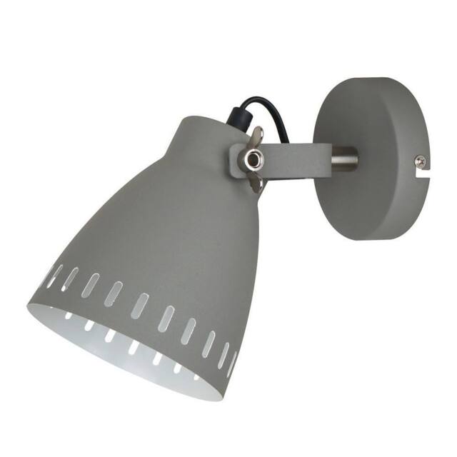 Netlighting Industrial & Retro Wall Lamp Satin Grey 1 Light with Grey Shade E27
