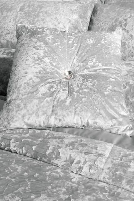 Catherine Lansfield Crushed Velvet Cushion in Silver - Size: 55 cm x 55 cm - image 1