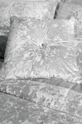 Catherine Lansfield Crushed Velvet Cushion in Silver - Size: 55 cm x 55 cm - thumbnail 1