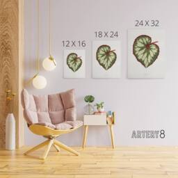 "Artery8 AF Lydon Benjamin Fawcett Begonia Rex Leaf Canvas Wall Art Print in White - Size: W12"" x H16""" - thumbnail 4