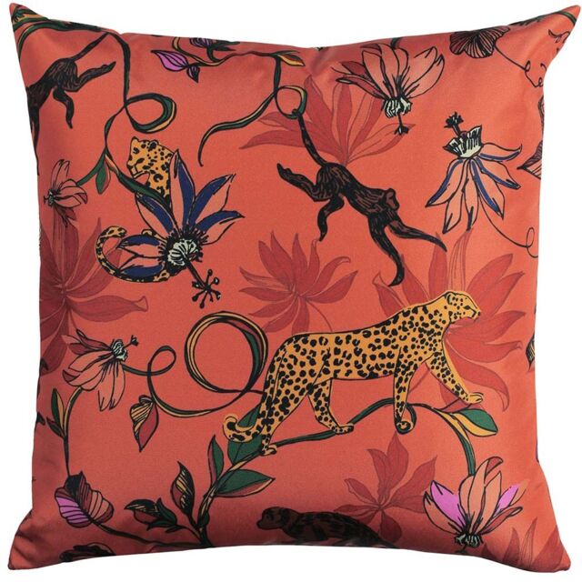 Furn Wildlife Exotic Water & UV Resistant Outdoor Cushion in Orange