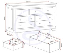 Seconique Bordeaux 3+2 Drawer Chest (Fully Assembled) in Ivory - thumbnail 8