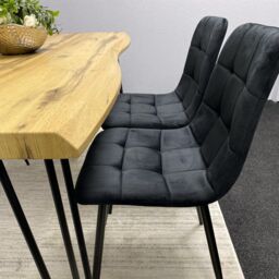 KOSY KOALA Dining Table & 6 Black Velvet Chairs Set Stylish Dining Room Furniture in Brown - thumbnail 4