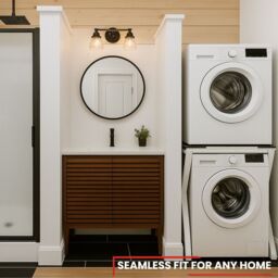 DS DRYERSTANDS Maxi, Universal Freestanding Tumble Dryer Stacking Kit, 100kg Heavy Duty Support, White - thumbnail 9