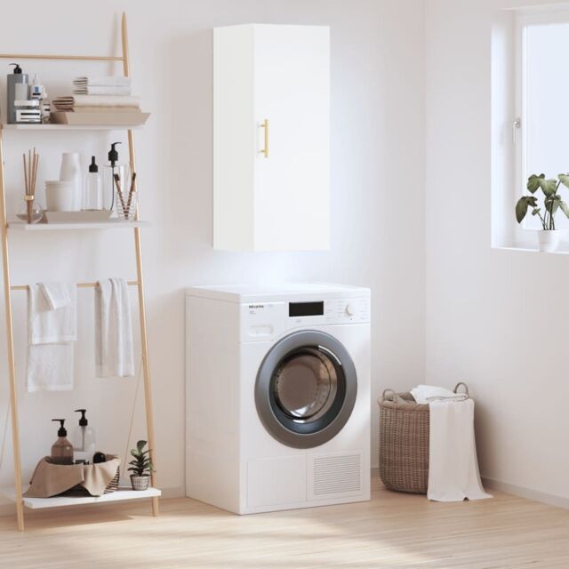Berkfield Home Wall Mounted Cabinet White 34.5x34x90 cm - image 1