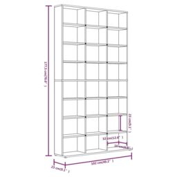Berkfield Home CD Cabinet Smoked Oak 102x23x177.5 cm Engineered Wood in Brown - thumbnail 6