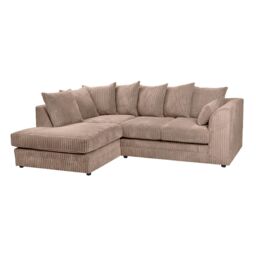 SquareBoxx Lennox Jumbo Cord Corner Sofa Left Hand Facing Chaise in Light Brown - thumbnail 2