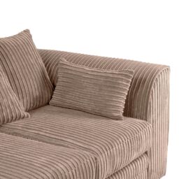 SquareBoxx Lennox Jumbo Cord Corner Sofa Left Hand Facing Chaise in Light Brown - thumbnail 4