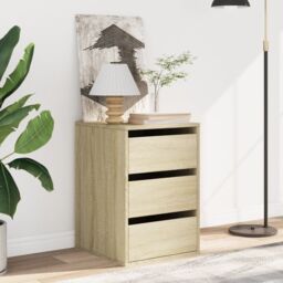Berkfield Home Corner Chest of Drawers Sonoma Oak 40x41x58 cm Engineered Wood in Brown - Size: 40 x 41 x 58 cm - thumbnail 3
