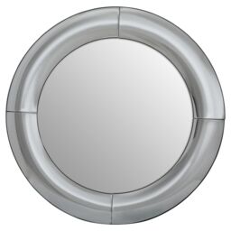 Orsina Silver Round Wall Mirror, Art Deco Style Decorative Mirror For Living Room, Hallway, Silver Frame Wall Mirror - thumbnail 1