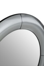 Orsina Silver Round Wall Mirror, Art Deco Style Decorative Mirror For Living Room, Hallway, Silver Frame Wall Mirror - thumbnail 4