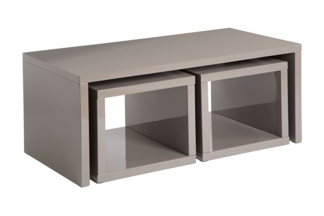 Orsina Coffee Table with Space-Saving Nesting Tables, Dark Grey Coffee Tables, Contemporary Wooden Coffee Table Set - image 1