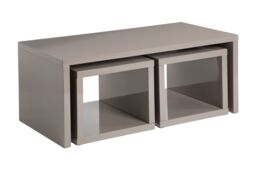 Orsina Coffee Table with Space-Saving Nesting Tables, Dark Grey Coffee Tables, Contemporary Wooden Coffee Table Set - thumbnail 1