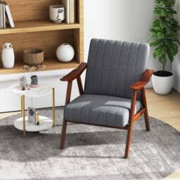 Kelvenix Modern Accent Chair Ergonomic in Grey - Size: 0.6m2 - thumbnail 3