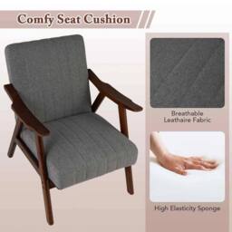 Kelvenix Modern Accent Chair Ergonomic in Grey - Size: 0.6m2 - thumbnail 4