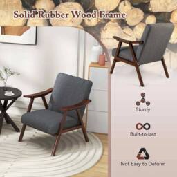 Kelvenix Modern Accent Chair Ergonomic in Grey - Size: 0.6m2 - thumbnail 5