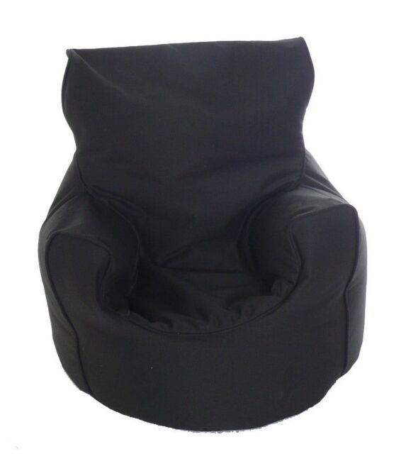Bean Lazy Cotton Twill Black Bean Bag Arm Chair Toddler Size - Size: Small - image 1