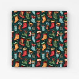Warren Reed - Designer Christmas Stockings Canvas in Green - Size: w10 inch x h10 inch - thumbnail 1