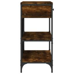 Berkfield Home Console Table with Drawers & Shelves Smoked Oak Engineered Wood in Brown - thumbnail 7