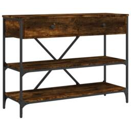 Berkfield Home Console Table with Drawers & Shelves Smoked Oak Engineered Wood in Brown