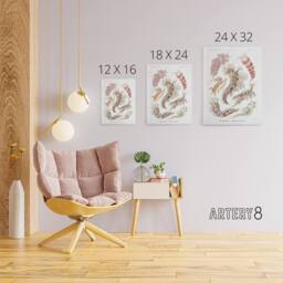 "Artery8 Nudibranch Sea Slug Molluscs Haeckel Botanical Canvas Wall Art in White - Size: W18"" x H24""" - thumbnail 4